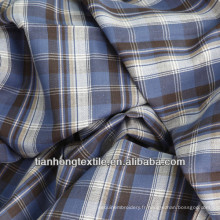 Fils de coton flanelle Check Shirt robe tissu teinté